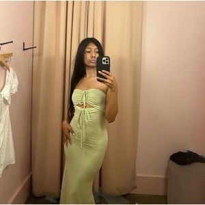 One piece green dress